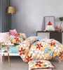 Lenjerie de pat pentru o persoana cu 2 huse de perna patrata, Ismay, bumbac mercerizat, multicolor