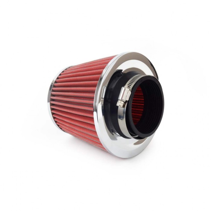 Filtru de aer conic rosu + chrome cu 3 adaptoare