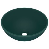 Cumpara ieftin Chiuveta baie lux verde inchis mat 32,5x14 cm ceramica rotund