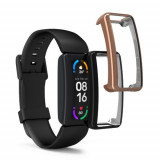 Set 2 huse kwmobile pentru Fitbit Inspire 3/Inspire 2/Ace 3, Silicon, Negru/Auriu, 53870.02