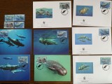 Cayman - papagal - serie 4 timbre MNH, 4 FDC, 4 maxime, fauna wwf