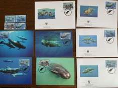 cayman - papagal - serie 4 timbre MNH, 4 FDC, 4 maxime, fauna wwf