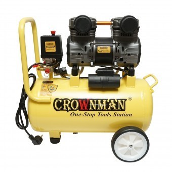 Compresor aer 30L fara ulei silentios, putere motor 1.5KW/2CP presiune maxima 8 bar, volum aer aspirat 130 L/min Crownman foto