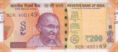 Bancnota India 200 Rupii 2022 - P113 UNC ( litera A - vezi descriere )