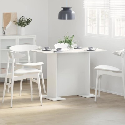 vidaXL Masă de dining Alb 110 x 60 x 75 cm Lemn compozit 863160 foto