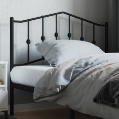 vidaXL Tăblie de pat metalică, negru, 107 cm