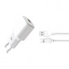 INCARCATOR RETEA XO-L73, 2,4A, 1 X USB + CABLU DE DATE / INCARCARE LIGHTNING (APPLE), ALB, BLISTER