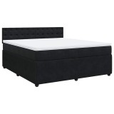 Cumpara ieftin Pat box spring cu saltea, negru, 180x200 cm, catifea