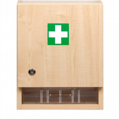 Dulap pentru medicamente si prim ajutor din lemn, Escalate, 40x31x17 cm, maro