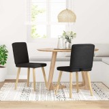 VidaXL Scaune de bucătărie, 2 buc. negru, textil