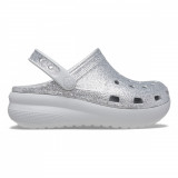 Saboți Crocs Classic Glitter Cutie Clog Kids Gri - Silver Glitter