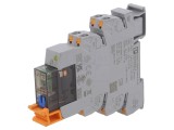 Releu DPDT 24VDC, 6A - Interfaţă, IP54, pentru şină DIN