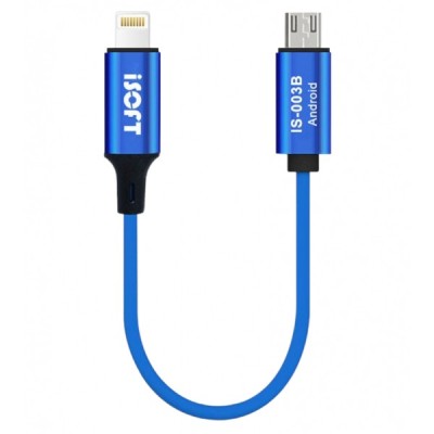 Cablu Transfer Date iSOFT IS-003B, Interfata Lightning - microUSB foto