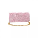 Cumpara ieftin Geanta plic seara, roz, 20 x 10 cm, model dungi oblice in relief cu sclipici, Magrot 24023
