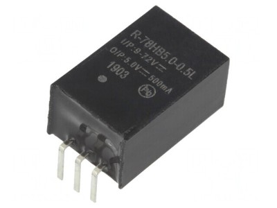 Convertor DC/DC 2,5W 9-72V la 5V 0,5A SIP3 foto