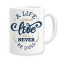 Cana alba personalizata &quot;A life lived in love will never be dull&quot;, INOVATIX&reg;. 330ml