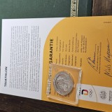 Medalie Argint 9,2 grame , OLIMPIADA TOKIO - TRIATHLON , echipa Germaniei , cu certificat