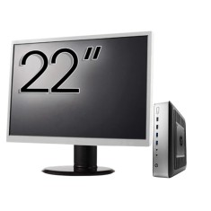 Pachet PC Second Hand HP T730 Thin Client, AMD RX-427BB 2.70-3.60GHz, 8GB DDR3, 32GB SSD Flash + Monitor 22&amp;quot; NewTechnology Media