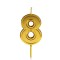 Lumanare pentru Tort Cifra 8, Cyrax, 4.8 cm, Aniversare, Aurie