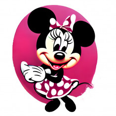 Sticker decorativ, Minnie Mouse, Roz, 60 cm, 10464ST