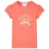 Tricou Copii Corai Curcubeu VidaXL, Bumbac 3-4 Ani (104), Maneca Scurta, Portocaliu
