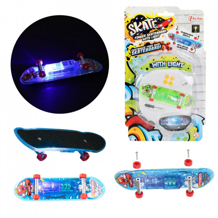 Mini skateboard de deget, cu lumina - Toi-Toys