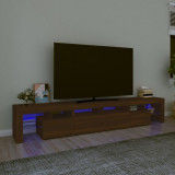 VidaXL Comodă TV cu lumini LED, stejar maro, 230x36,5x40 cm