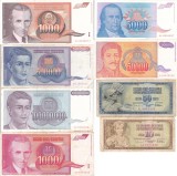IUGOSLAVIA lot 8 bancnote diferite VF/VF+++!!!