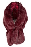 Fular Damă Blană Ecologică Grena, Moale și Călduros - Elegant, 33x165 cm - Accesoriu Toamnă-Iarnă de Lux