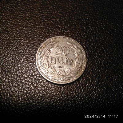 -Y- MONEDA UNGARIA 20 FILLER 1907 VG + foto