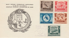 1951 Romania, FDC Jocurile Mondiale Universitare de Iarna LP 275, plic prima zi foto