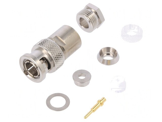 Mufă BNC Tată Drept 50&Omega; PTFE Aurit