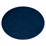Covor modern de spălat POSH cerc shaggy albastru inchis, antiderapant, gros, cerc 60 cm