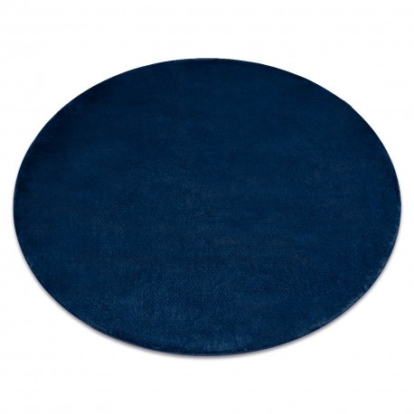 Covor modern de spălat POSH cerc shaggy albastru inchis, antiderapant, gros, cerc 60 cm
