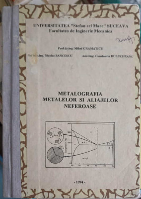 METALOGRAFIA METALELOR SI ALIAJELOR NEFEROASE-MIHAI GRAMATICU, NICOLAE BANCESCU, C. DULUCHEANU foto