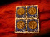 Bloc 4 valori Elvetia 1964 , val. 50+10C stampilat