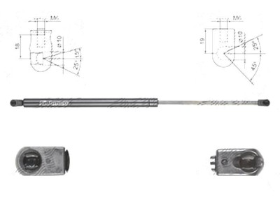 Amortizor capota spate, echilibror haion Honda Civic (FB) COMBI, 2013-08.2017, Stanga = Dreapta, Lungime, Cursa, Forta: 594 mm, 243.50 mm, 480N, 7482 foto