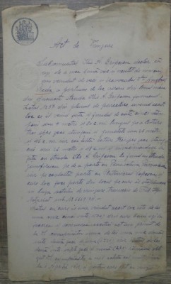 Act de vanzare loc viran/ Bucuresti, 1915 foto