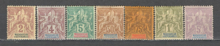 Madagascar.1896/99 Alegoria coloniala 7 buc. SM.100