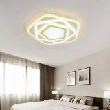 Lustra LED cu telecomanda PENTAGON, 59W, lumina Rece/Calda/Neutra, Alb, Alessandro DESIGN