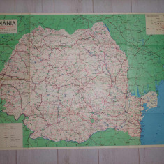 Harta veche 1993 ROMANIA-HARTA ADMINISTRATIVA,RUTIERA si TURISTICA,92 cm/63 cm