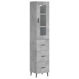 Cumpara ieftin Dulap inalt, gri beton, 34,5x34x180 cm, lemn prelucrat