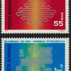1971 COLABORAREA CULTURAL ECONOMICA INTEREUROPEANA Serie 2 timbre - LP.762 MNH