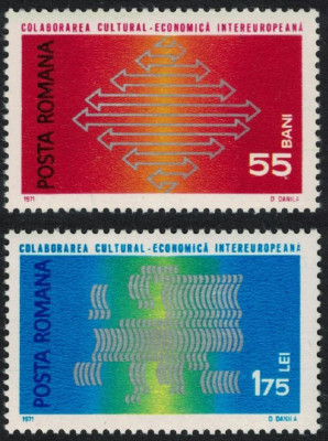 1971 COLABORAREA CULTURAL ECONOMICA INTEREUROPEANA Serie 2 timbre - LP.762 MNH foto