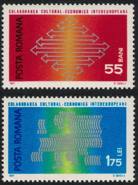 1971 COLABORAREA CULTURAL ECONOMICA INTEREUROPEANA Serie 2 timbre - LP.762 MNH