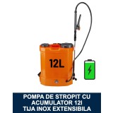Pompa de stropit / Vermorel electric 12L cu acumulator, tija extensibila din inox