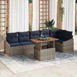 vidaXL Set de canapele pentru grădină 7 pcs Gri Rattan poli 3358586