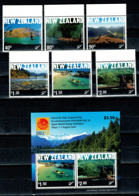 New Zealand 2001 - Turism, vederi, serie+bloc neuzat foto