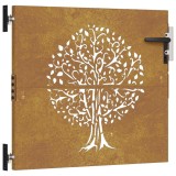 Cumpara ieftin Poarta pentru gradina, 85x75 cm, otel corten, model copac