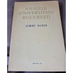 Analele Universitatii Bucuresti, Limbi Slave, anul XXi-1972